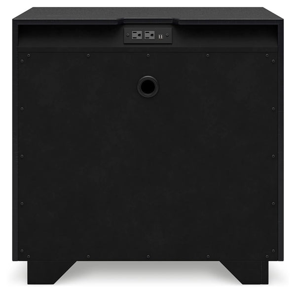 Londer - Black - Two Drawer Night Stand
