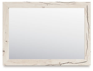  this bedroom mirror strikes the perfect balance between farmhouse and contemporary. Its rustic white finish and replicated reclaimed oak grain merge effortlessly with the clean-lined look we love today. Whether youâ€™re get
