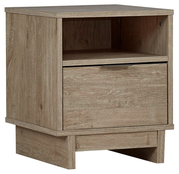 Bringing big style to your living space, this nightstand is a smart choice for those with an eye for contemporary design. Its clean-lined profile and understated refinements create a simple silhouette that works in so many settings. A flush-mount drawer a
