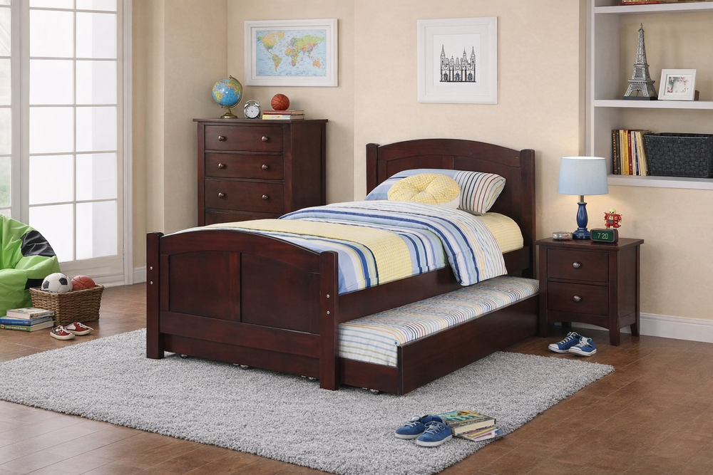 TWIN BED W/TRUNDLE-CHERRY
