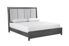Elevate your bedroom with the timeless elegance of the Odessa Bed. Crafted from Pine solid wood and Mindy veneers, this bed exudes strength and durability, promising long-lasting comfort. The rich charcoal gray finish, meticulously applied through a multi
