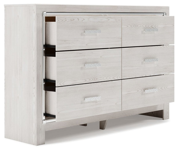  a pearlized finish and mosiac pulls bring a glam touch to the richly rustic appearance. Six smooth-gliding drawers provide plenty of s