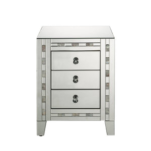 Style and storage abound in the pretty and practical design of the Nasa Side Table. Three drawers offer plentiful enclosed storage for remotes, magazines, or any other items you prefer to keep close at hand. Its three drawers boast crystal knobs and frame