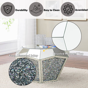 Noralie - Coffee Table - Mirrored - Wood - 18"