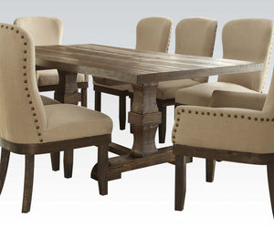  combines a bold table top finish with a trestle table stand. The Wingback chairs features gently curved ba