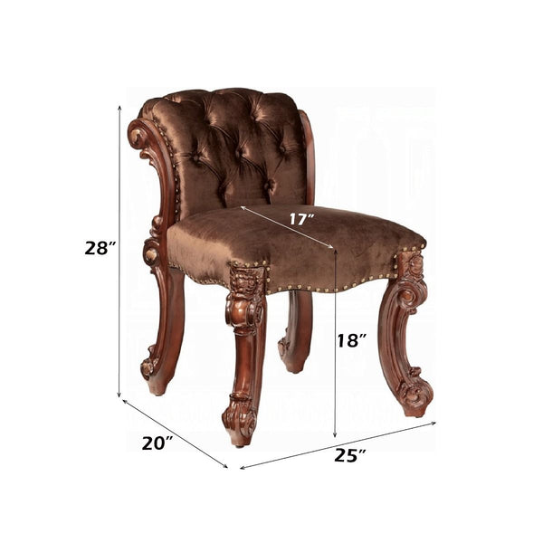 Vendome - Vanity Stool - Fabric & Cherry