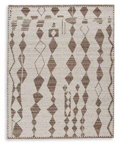 With its striking geometric design, this area rug knows how to make a subtle statement. Its shades of beige and brown are a welcome complement underfoot that doesnâ€™t overtake your roomâ€™s decor. This beautiful rug infuses a laid-back sensibility that s
