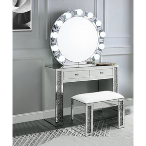  this Noralie wall mirror is meant to become your favorite accent. Round frame with 4mm beveled mirror and faux diamonds inlaid