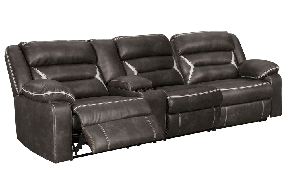 You could play it safe. Or you could choose to stand out in the crowd with this brilliantly styled sectional with power. Ultra cool, ultra contemporary and ultra comfortable, this fashion-forward sectional sports a fabulous faux leather enhanced with cont