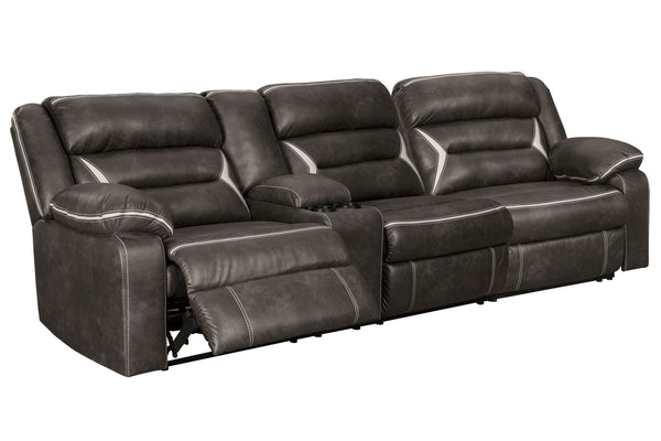 You could play it safe. Or you could choose to stand out in the crowd with this brilliantly styled sectional with power. Ultra cool, ultra contemporary and ultra comfortable, this fashion-forward sectional sports a fabulous faux leather enhanced with cont