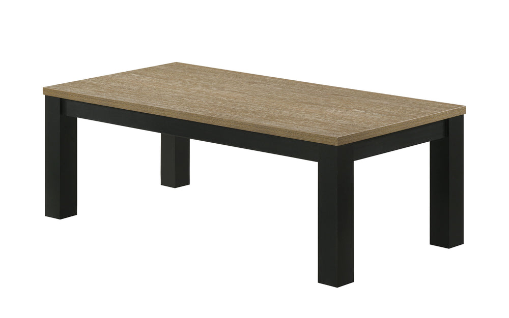 Enhance your living space with this contemporary cocktail table set, meticulously designed to infuse elegance into everyday living. The set features a robust coffee table and two matching end tables, each boasting a sleek, minimalistic design that seamles
