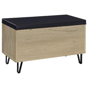 Brixton - 2-Door Padded Entryway Shoe Storage Bench - White Oak