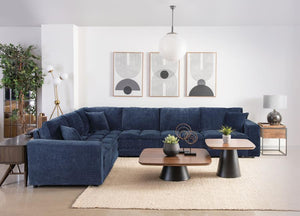 Atlantic - Corduroy Upholstered Corner Chair - Blue