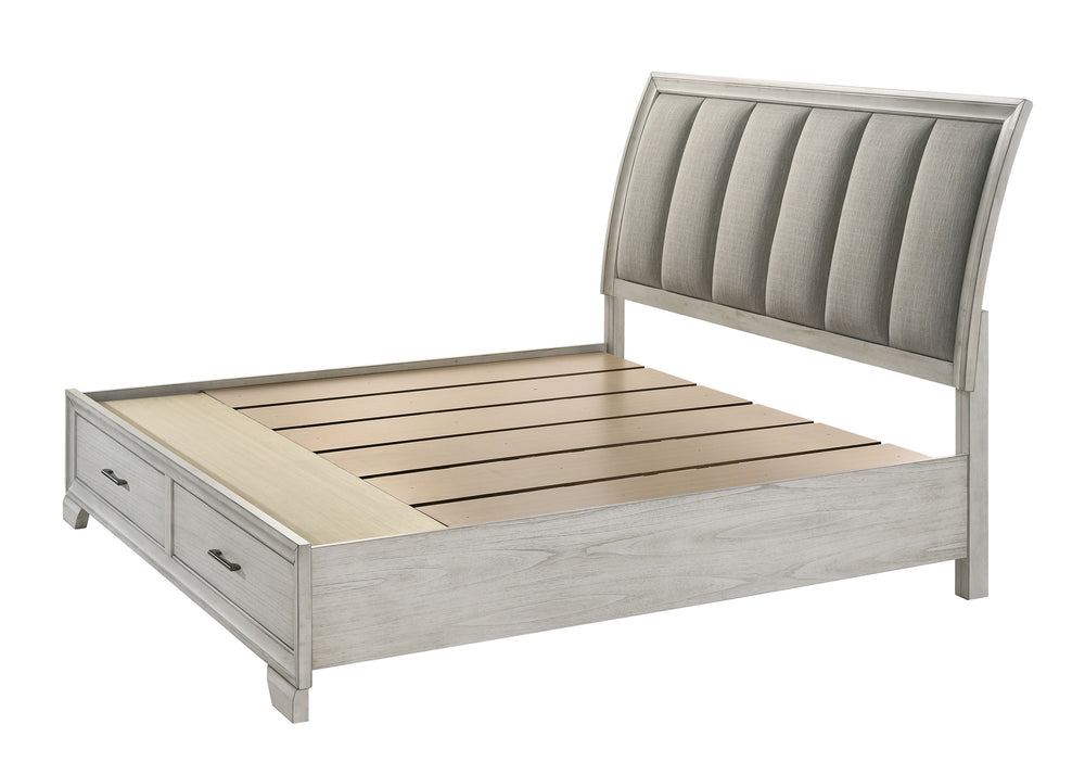 Jaymes - King Storage Bed - White Mist