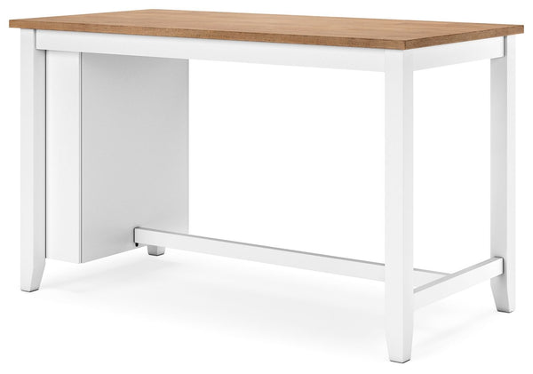 Gesthaven - Natural / White - Rectangular Dining Room Counter Table