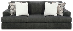 Craving casual refinement? This sofa has you covered. Its decidedly contemporary frame cradles sizable cushions in an ultra-soft neutral hue, lightening the mood in your living room with simple style and everyday comfort. Solid and geometric accent pillow