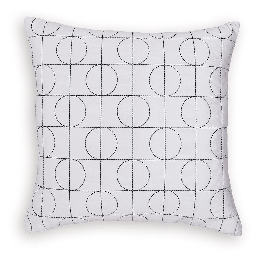 Cozy comfort meets contemporary design with this accent pillow. Its ultra-soft white velvet fabric is embroidered with a chic geometric design in a contrasting black hue. The neutral tones make it easy to layer with other pillows, giving you so many style