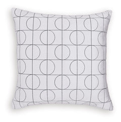 Cozy comfort meets contemporary design with this accent pillow. Its ultra-soft white velvet fabric is embroidered with a chic geometric design in a contrasting black hue. The neutral tones make it easy to layer with other pillows, giving you so many style