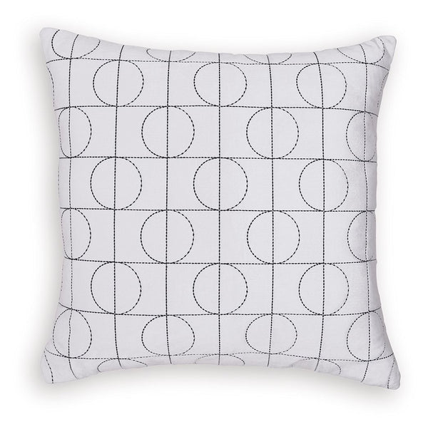 Cozy comfort meets contemporary design with this accent pillow. Its ultra-soft white velvet fabric is embroidered with a chic geometric design in a contrasting black hue. The neutral tones make it easy to layer with other pillows, giving you so many style
