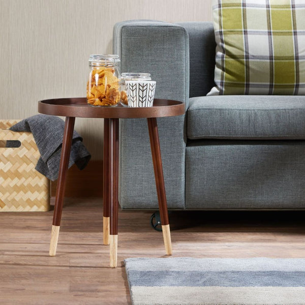  the tip point of the table legs are painted in natural wood finish