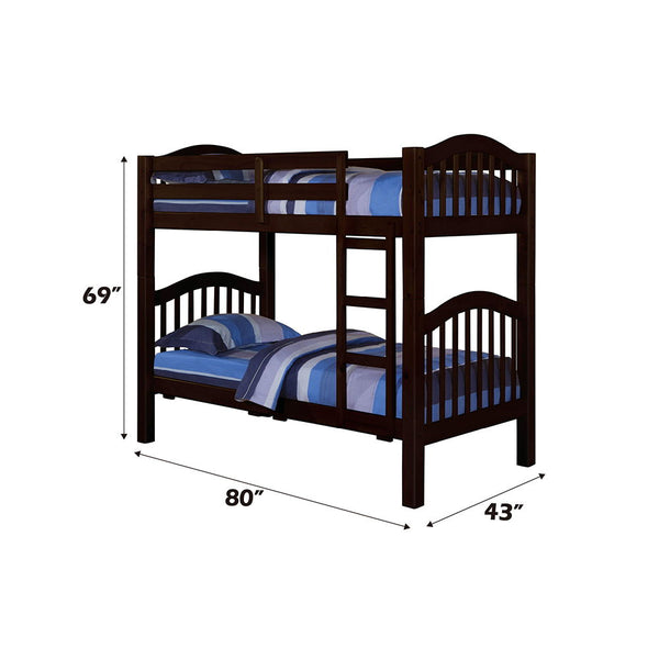 Heartland - Twin Over Twin Bunk Bed - Dark Brown - 81"