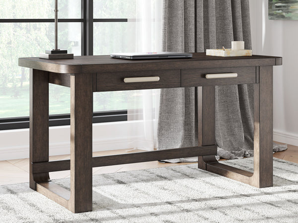 dark wood tone and rounded corners suit todayâ€™s trends while balancing a timeless appeal. And with two storage drawers for work and study essentials