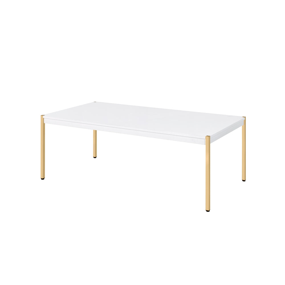 Occasional Tables SetMetal Tube LegsWoodem TopMinimalistic Design<br/><br/><b>Product Features</b><ul><li>Occasional Tables Set</li><li>Metal Tube Legs</li><li>Woodem Top</li><li>Minimalistic Design</li><li>Case: 1Pc/1Ctn</li><li>Finish: White & Gold Fini