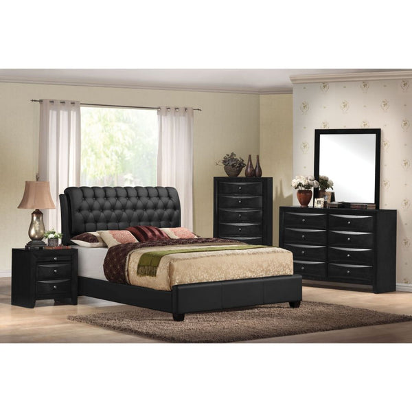  crafted in selected faux leather material. Complemented by storage cases carefully made with hand selected veneers with beveled front drawers and brushed