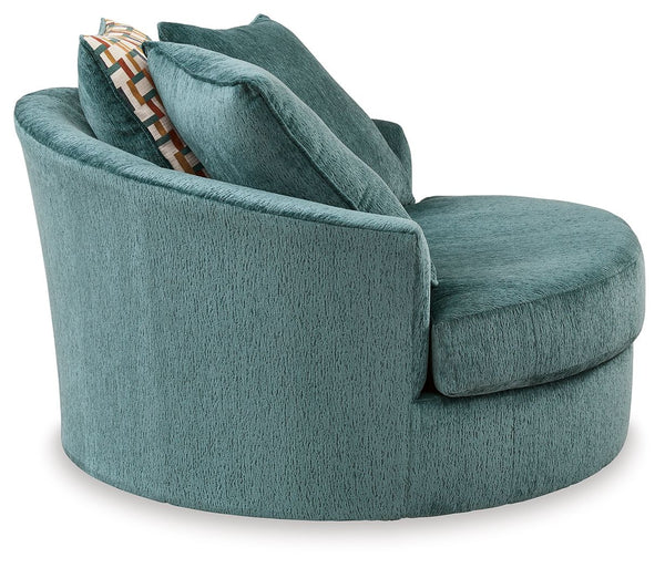 Laylabrook - Teal - Oversized Swivel Accent Chair