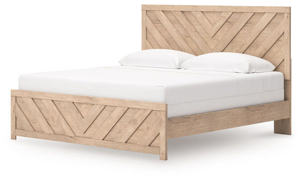 Sanginlane - Tan - King Panel Bed
