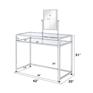 Coleen - Vanity Desk - Chrome Finish