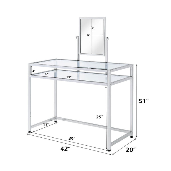 Coleen - Vanity Desk - Chrome Finish