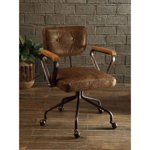 Hallie - Executive Office Chair - Vintage Whiskey Top Grain Leather