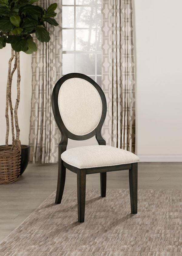  this stunning chair can be slid up to a table for a comfortable place to sit over a long dinner