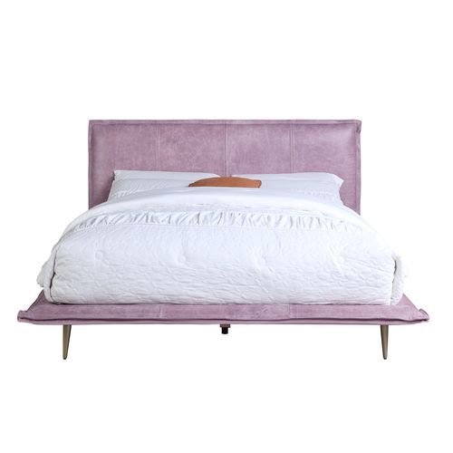 Metis - Queen Bed - Pink Top Grain Leather