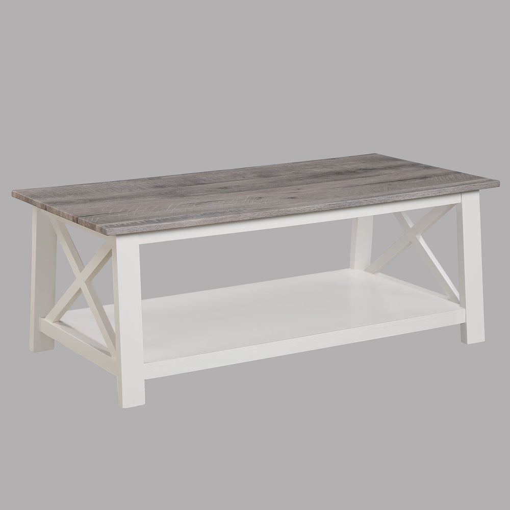 Transform your living space with this exquisite cocktail table set, featuring a perfect blend of rustic charm and contemporary elegance. Each piece is crafted with a rich, weathered gray tabletop that exudes warmth and character, contrasted beautifully by