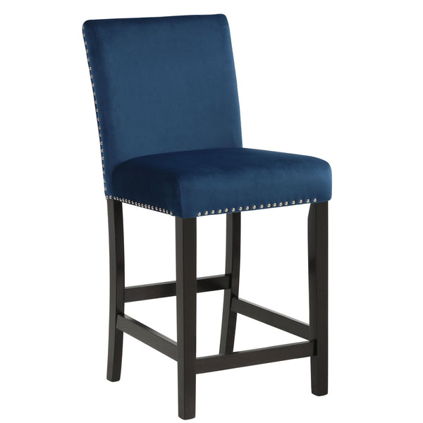 Celeste - 5 Piece Marble Finish Counter Dining Set (Table & 4 Chairs) - Blue