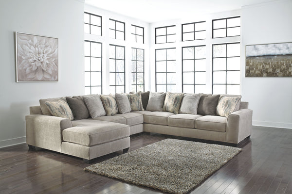  roomy seats and modern textured chenille upholstery. Youâ€™ll find comfort in its soft back and reversible seat cushions. <h4><b>Ardsley - Pewter - LAF Cor