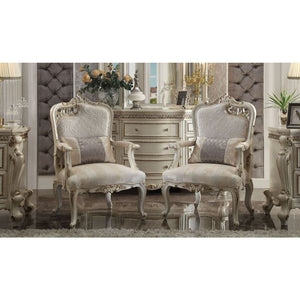Picardy - Chair With Pillow Lf Leaf - Fabric & Antique Pearl