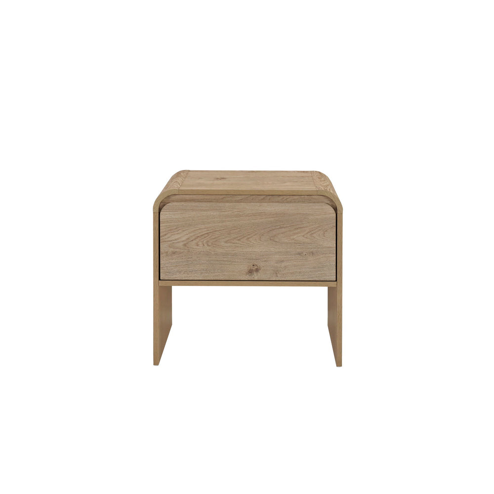 Introducing the Mara One Drawer End Table, a testament to eco-friendly craftsmanship and modern design. Crafted from durable manufactured wood and adorned with environmentally friendly laminate, this end table offers both style and sustainability. Its amp