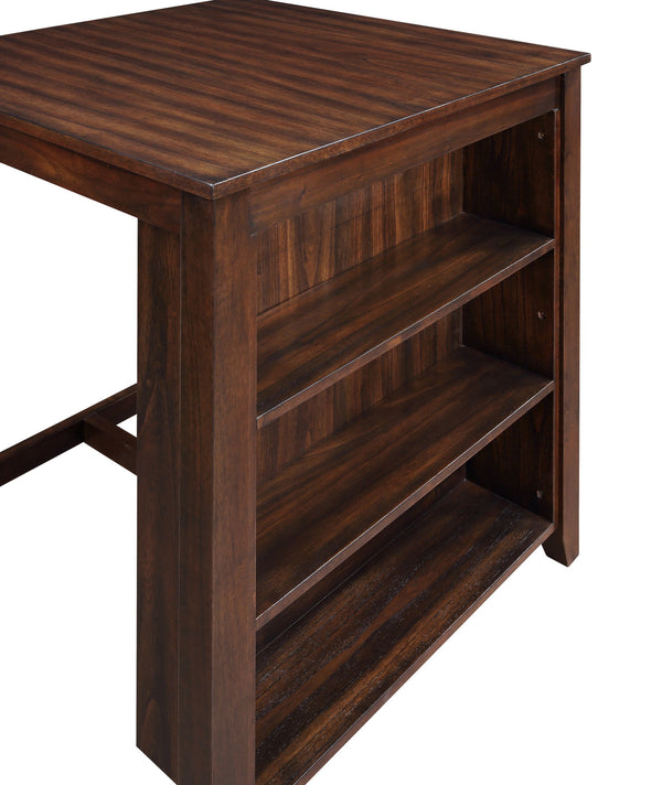 Gia - Counter Table With 2 Chairs & Storage Shelf - Cherry