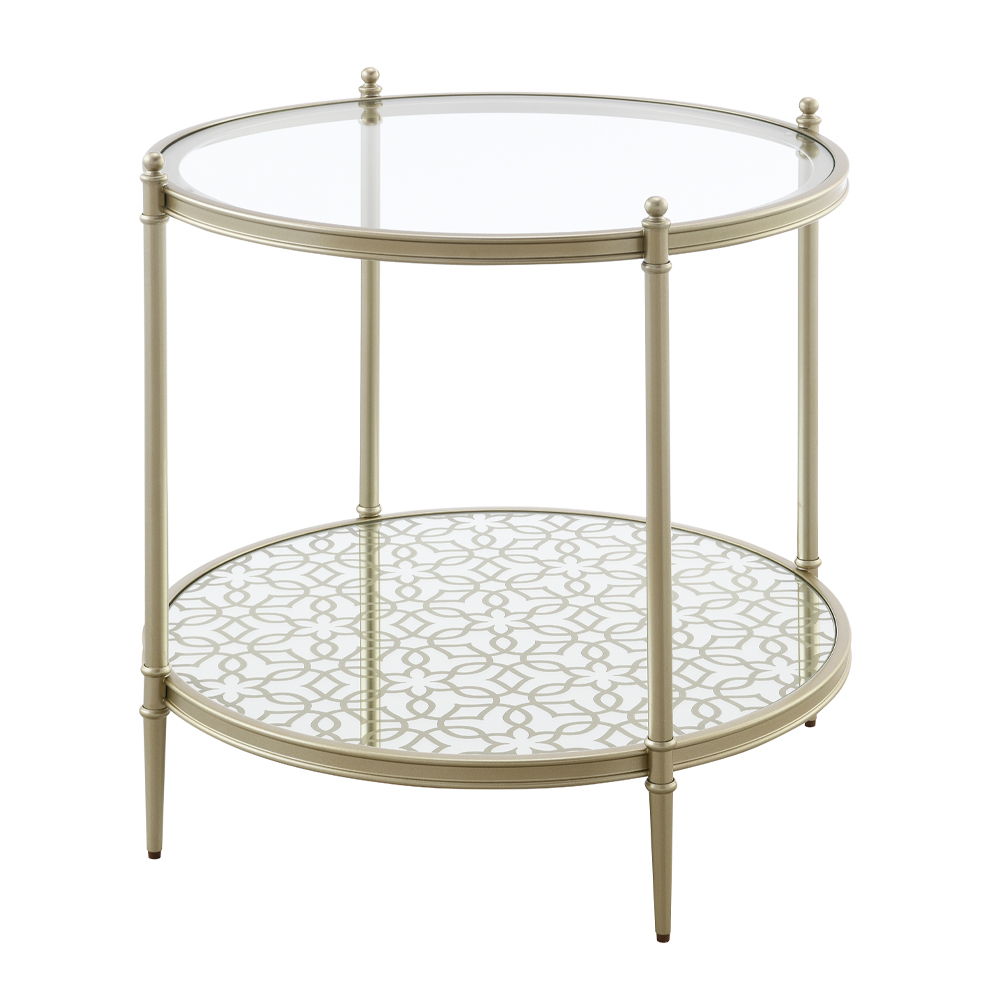 Zaba - End Table - Glass Top & Silver