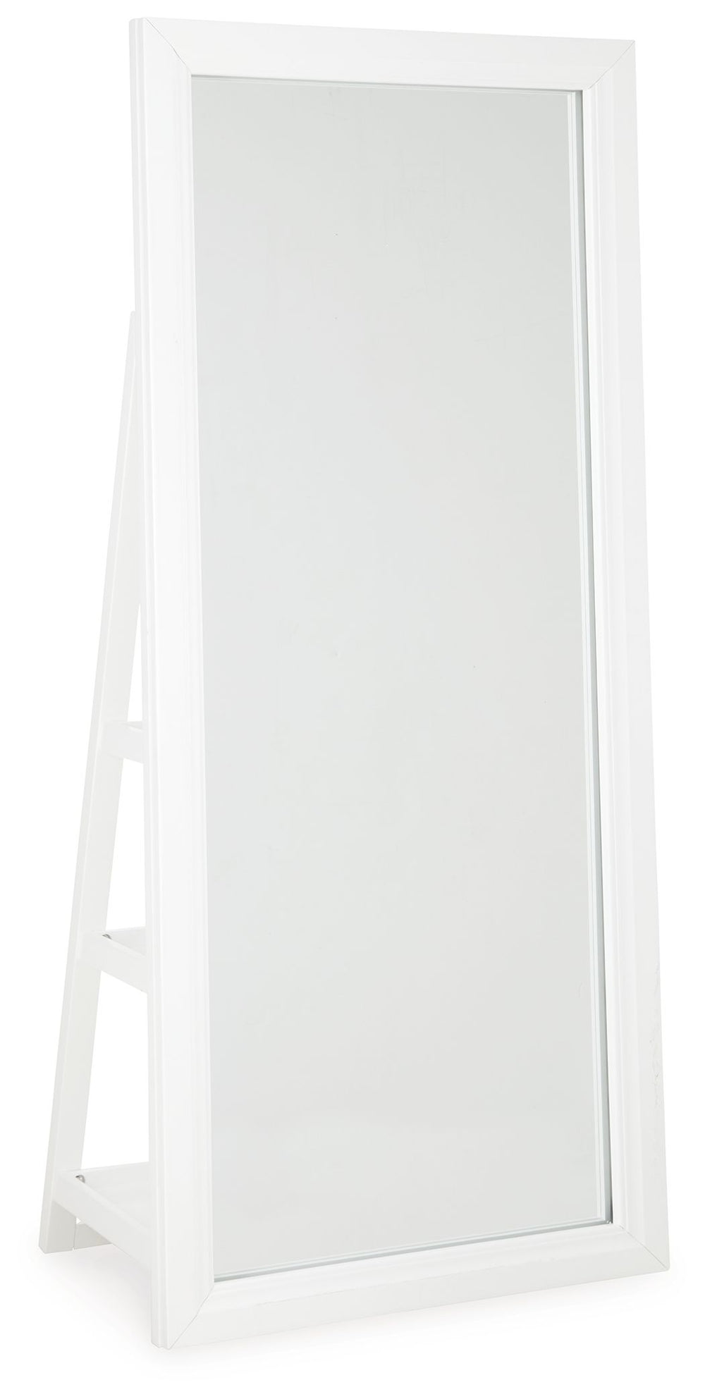 This floor mirror with storage makes on-the-go glam effortless. Complete outfits with accessories in an instantâ€”thanks to easy-to-access shelving on the back, you can keep all your favorites on hand. And sleek LED lighting around the frame makes last-mi