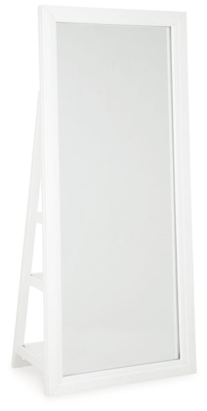 This floor mirror with storage makes on-the-go glam effortless. Complete outfits with accessories in an instantâ€”thanks to easy-to-access shelving on the back, you can keep all your favorites on hand. And sleek LED lighting around the frame makes last-mi