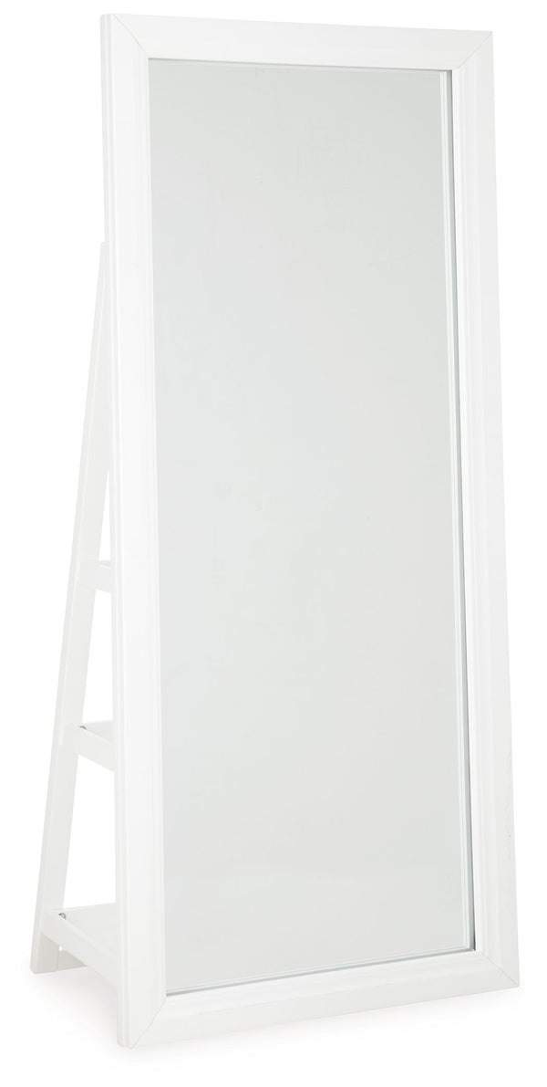 This floor mirror with storage makes on-the-go glam effortless. Complete outfits with accessories in an instantâ€”thanks to easy-to-access shelving on the back, you can keep all your favorites on hand. And sleek LED lighting around the frame makes last-mi