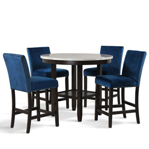  accompanied by four stunning blue velvet ch