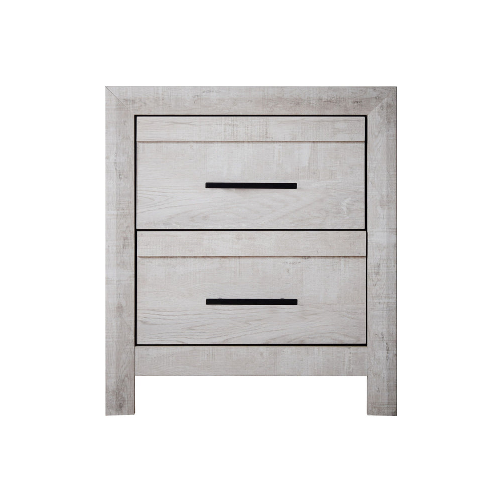 Meet the Biscayne 2 Drawer Nightstand, meticulously crafted with durable manufactured wood and adorned with an Eco-Friendly decorative laminate for enduring strength and stability. Its Driftwood finish creates a light, airy ambiance, perfect for unwinding