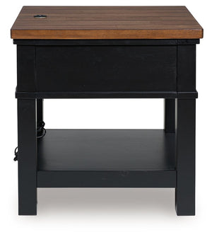 Wildenauer - Brown / Black - Rectangular End Table