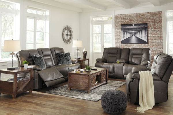 Wurstrow - Smoke - PWR REC Sofa with ADJ Headrest