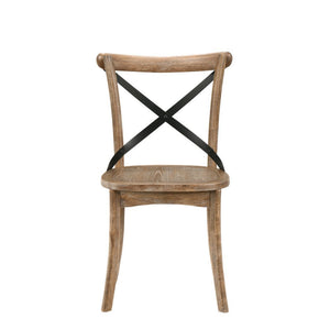 The Kendric armless side chairs are the perfect companion to any modern rustic home. The high backrest is ideal for maximum comfort while dining. It features a unique wooden open frame backrest with an x-shape support. Available in two colors, matching ta